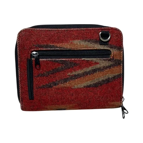 Pendleton Crossbody Southwest Aztec Wool Brown Red Wallet Organizer Clutch